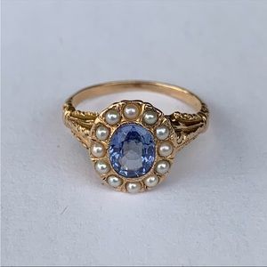 Victorian antique sapphire rose gold ring